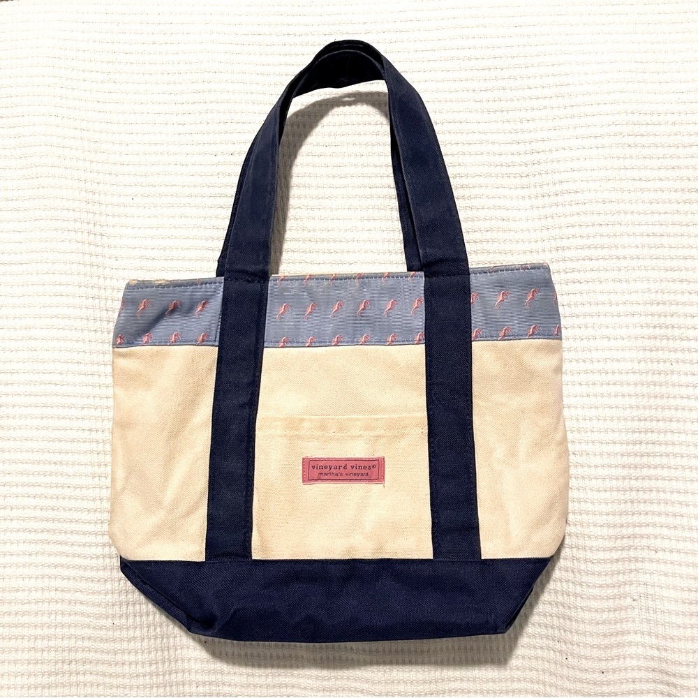 Vineyard Vines Canvas Tote Boat Bag (Seahorses)